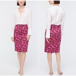 J. Crew Pink Floral Pencil Skirt